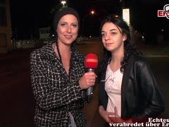 Junge Straßenschlampe Khadisha Latina beim deutschen Casting